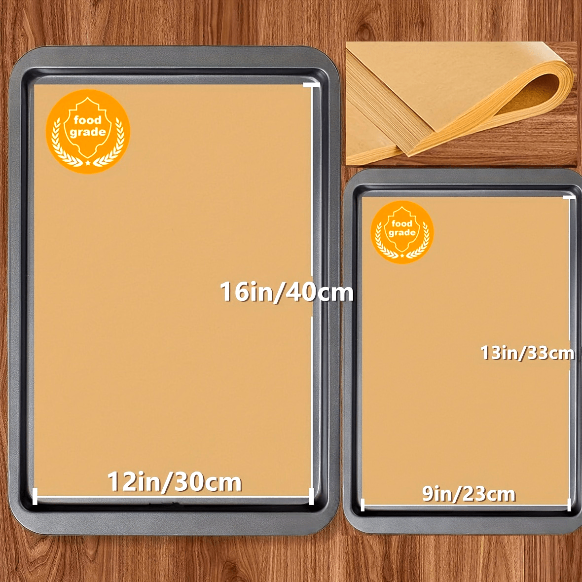 

50pcs/100pcs Unbleached Pre-cut Parchment Paper Sheets For Baking, Baking Liners For Baking Trays, Air Fryer, Grilling, Steaming - Ideal For Bread, Cupcakes, Cookies