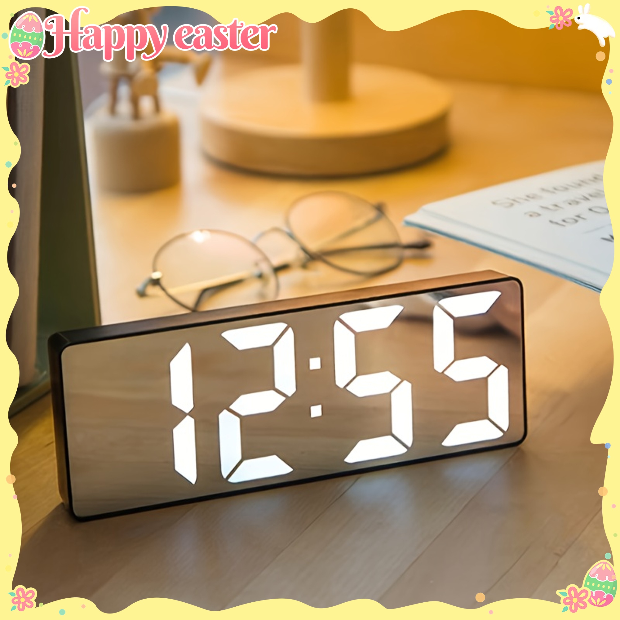 1pc modern led   table alarm clock,   with   function, usb powered rectangle desk clock with plastic frame, night light for bedroom office decor, ≤36v | Check Out Today's Deals Now | Temu Albania
