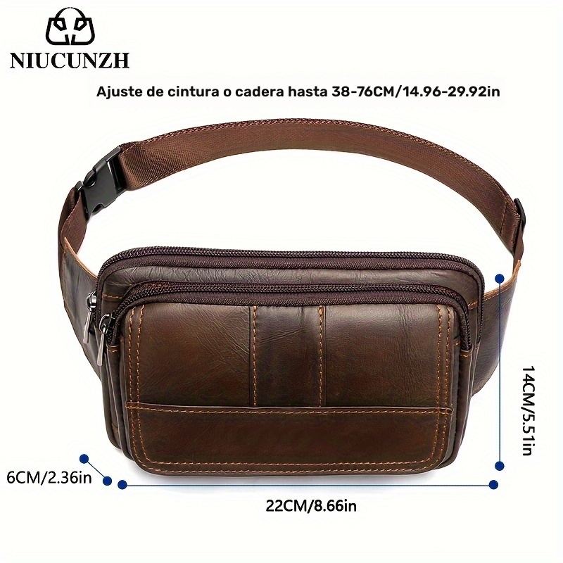 1 pieza, bolso de cintura/pecho de cuero   para hombre, bolso cruzado casual para viajes 1