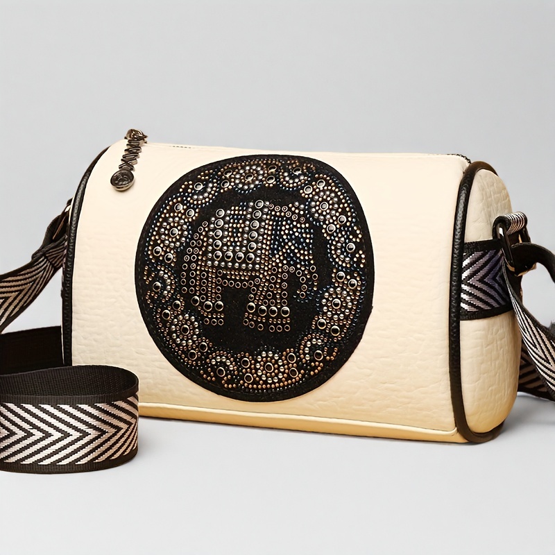 Versatile Wide Shoulder Strap Cylindrical Bag, Women'S Daily Commuting Bag, Fashionable Pillow Bag
