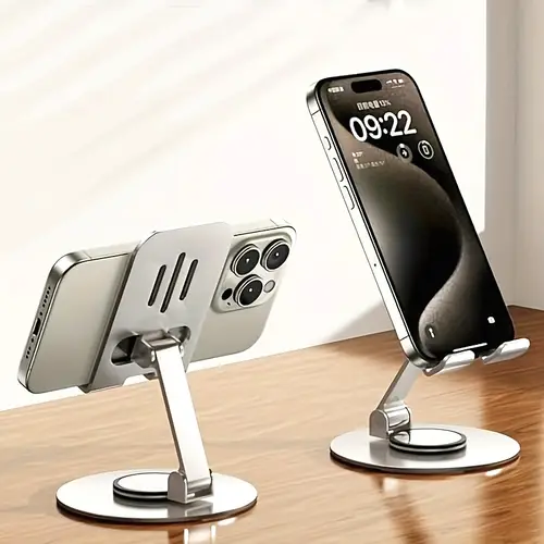 metal 360 rotatable foldable and adjustable phone holder for desktop live streaming not for car metal foldable holder