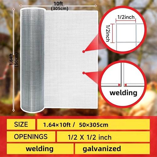 heavy duty galvanized wire mesh 1 2 inch rust resistant for chicken coops rabbit cages garden fence pet enclosures easy to cut install ideal for or barrier sturdy construction rustresistant material cuttable fencing livestock owners farm fencing durable fencing fencing diy enthusiasts
