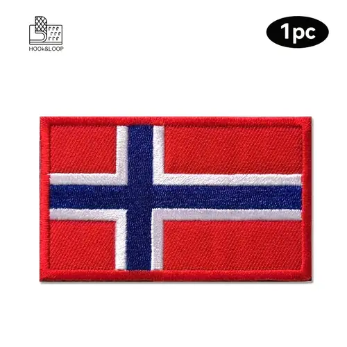 1pc norway flag embroidered with hook and loop fastener embroidery on durable fabric for backpacks jackets hats armbands decoration
