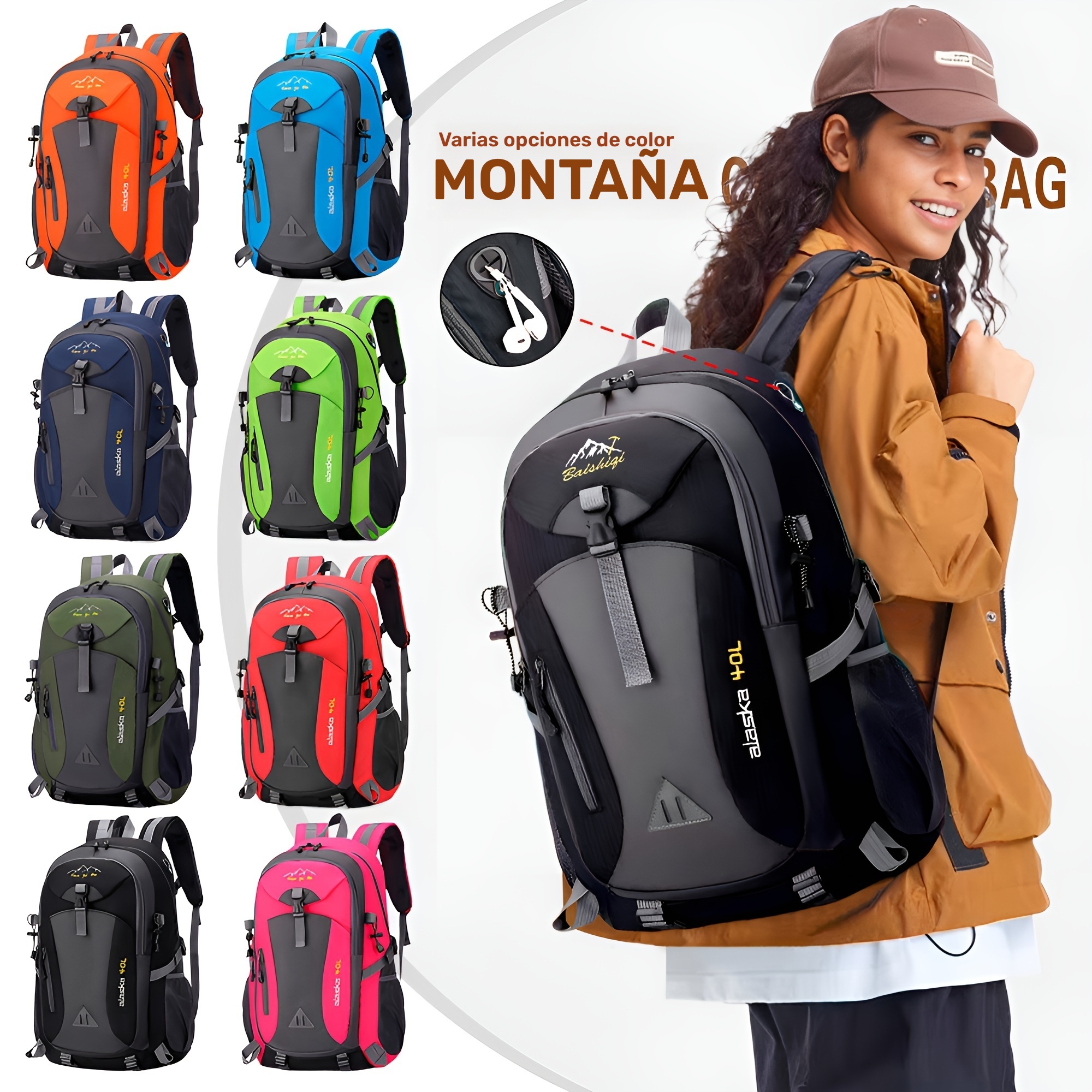Mochila multifuncional de gran capacidad para exteriores, bolsa de montaña resistente y ligera, mochila para senderismo, bolsa deportiva para entrenamiento, bolsa de viaje elegante, bolsa ligera para ciclismo