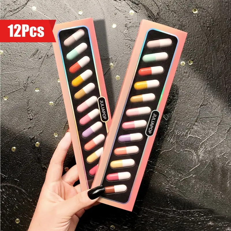 12pcs lipstick long lasting colorful capsule lip gloss matte misted finish lipstick portable mini velvet lipstick set for gift valentines day gifts details 1