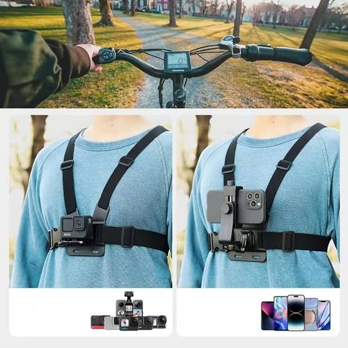 1 stuks verstelbare universele borstmontage , telefoonhouder voor fietsen, kajakken, vissen, skateboarden, compatibel met iphone, samsung, gopro, 360, cameras voor pov/vlog opname