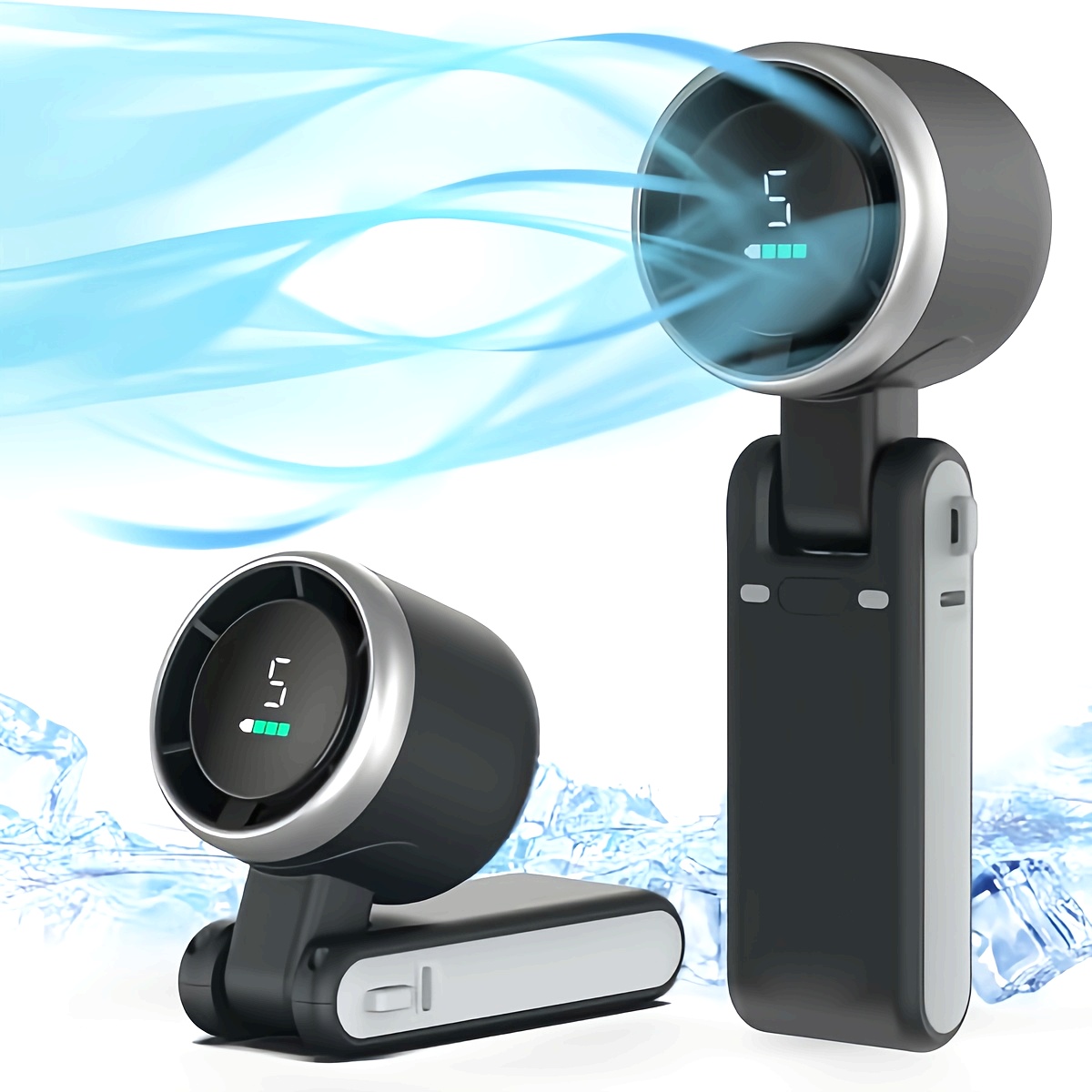 Portable Turbo Fan Designed for Hand Use, Featuring a 3-In-1 High-Speed Configuration, 5 Adjustable Wind Speeds, And USB Rechargeable Capability, Perfect for Outdoor Activities, Travel, Camping, And Work