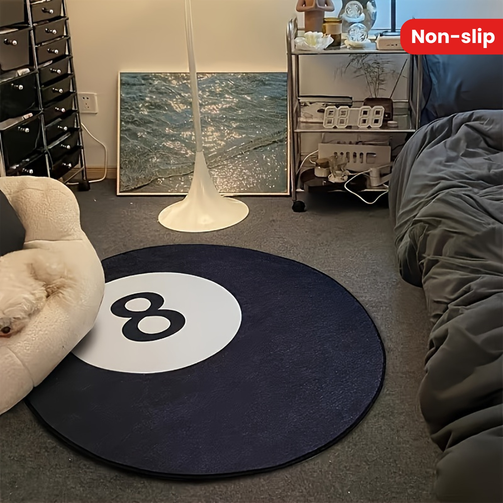8 Ball Rug in black – Stüssy