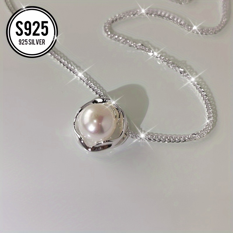 925 Silver Geometric Collarbone Chain French Style Couple Gift