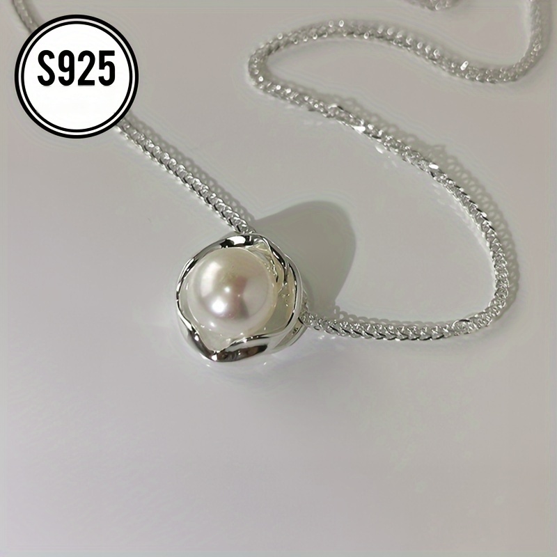 925 Silver Geometric Collarbone Chain French Style Couple Gift
