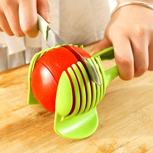 1 multi functional kitchen slicer tool durable abs tomato lemon egg cutter with round fruit tongs manual operation for easy slicing uniform tomato lemon egg pieces manual slicer practical kitchenware durable abs plastic tomato slicer