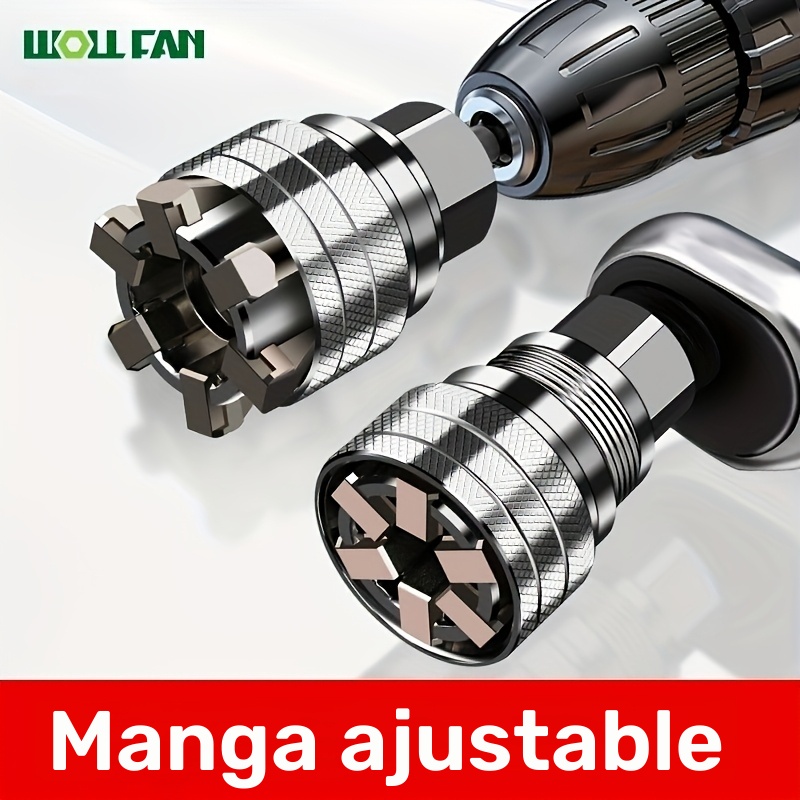 Juego de 1 llave de tubo ajustable profesional, construcción metálica duradera, acabado en pintura, herramientas industriales para remover tornillos y tuercas eficientemente, ideal para entusiastas del bricolaje y profesionales