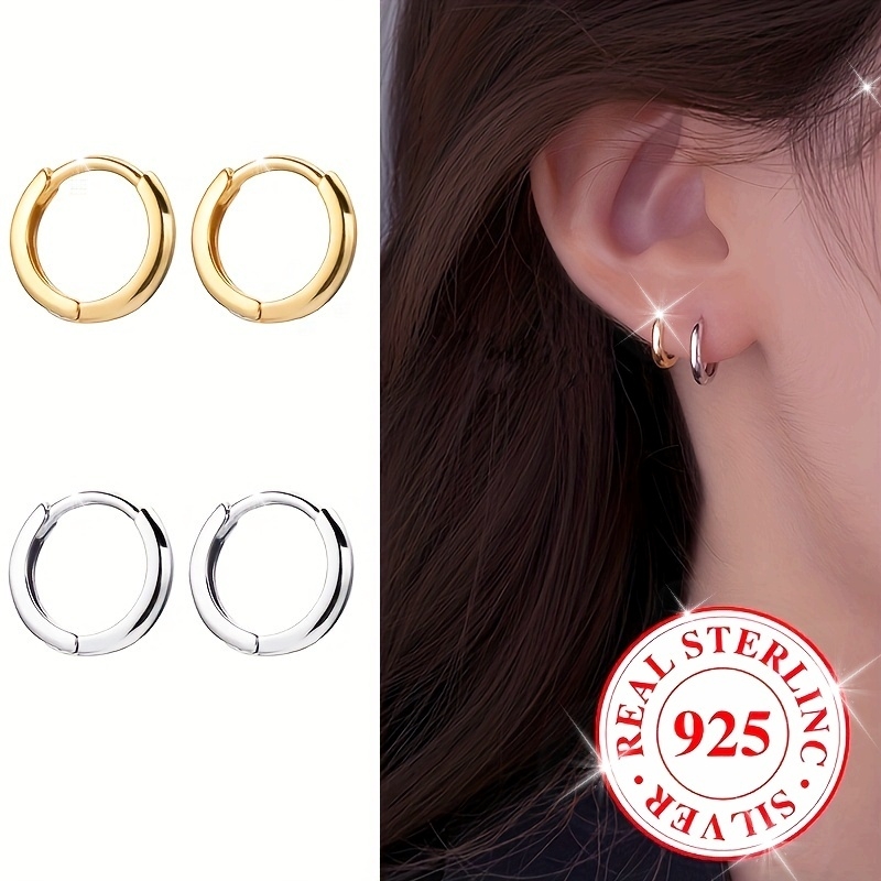 Minimalist Plain Circle Small Round Earrings, Unisex