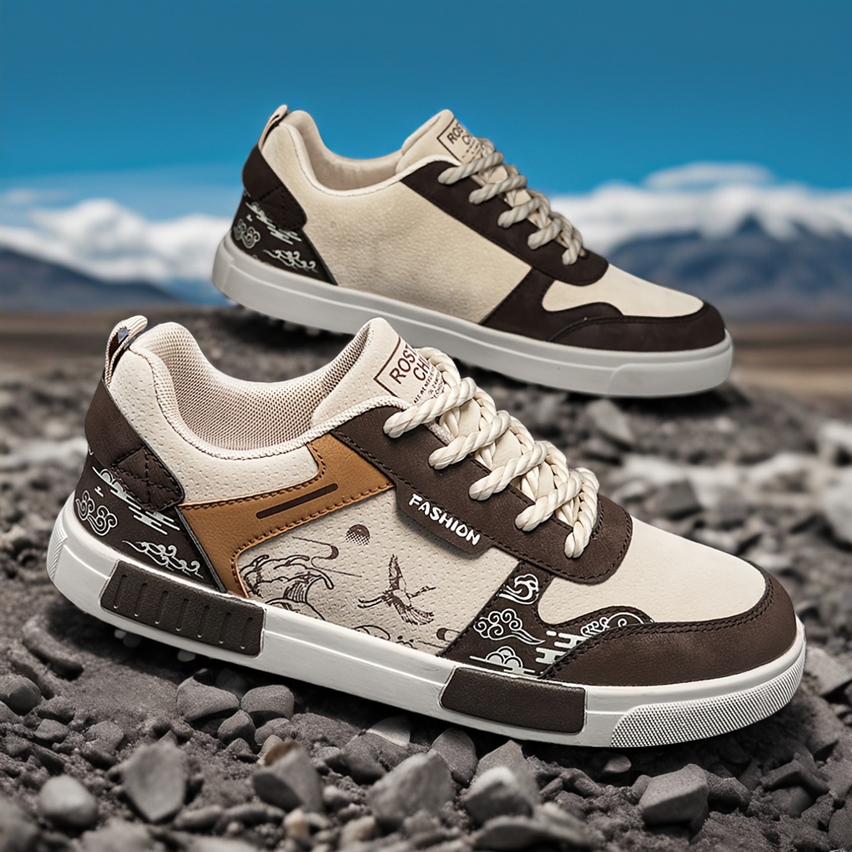 Men's Fashion Skate Sneakers - Comfortable, Durable & Non-Slip | Lace-Up Casual Shoes for All Seasons