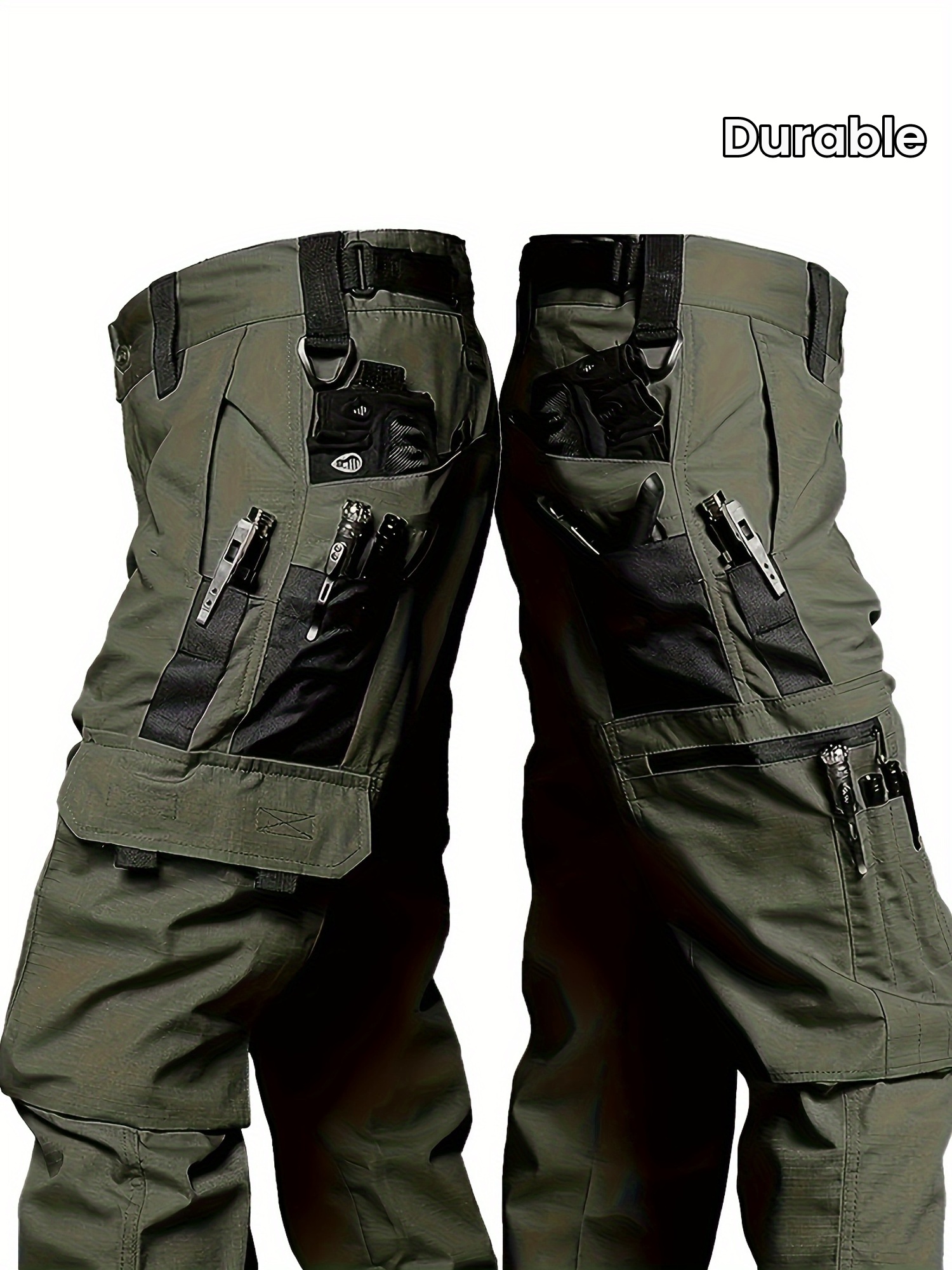 Çoklu Fonksiyonlu Cep Detaylı, Dayanıklı ve Çok Yönlü İş Giysisi, Bahar ve Sonbahar Dış Mekan Aktiviteleri İçin Uygun, Kamuflaj Desenli Bol Kesim ve Paçalı Kargo Pantolon