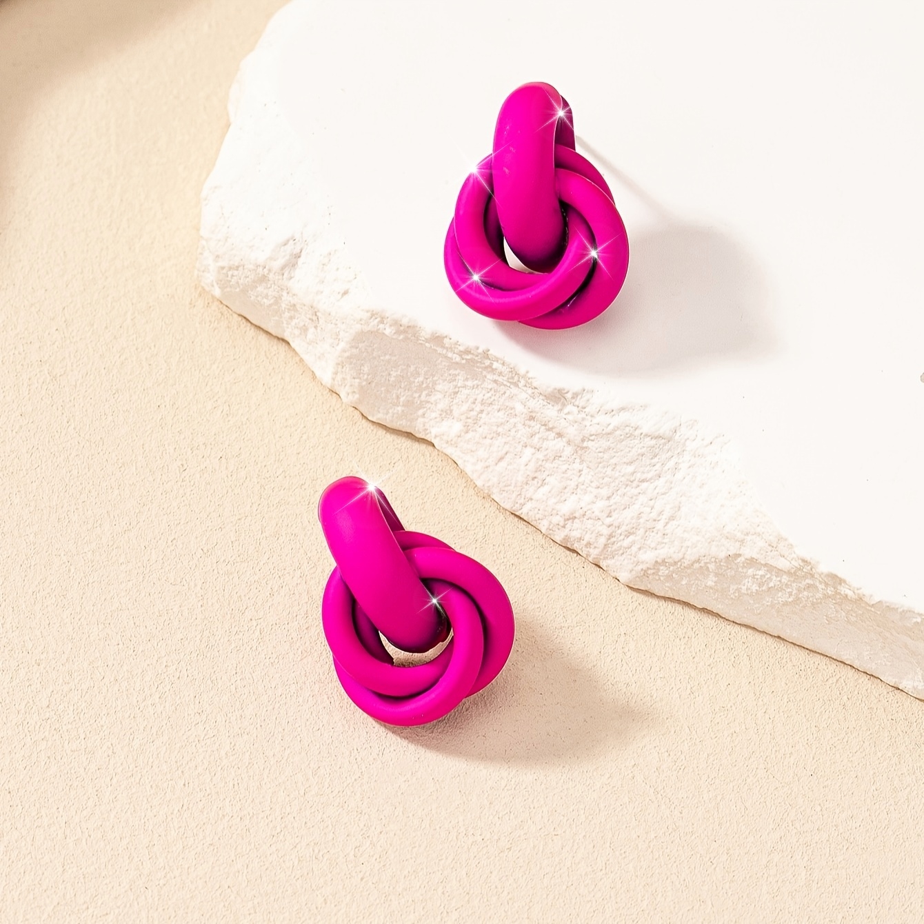 Geometric Metal Stud Earrings Party Decorative Accessories
