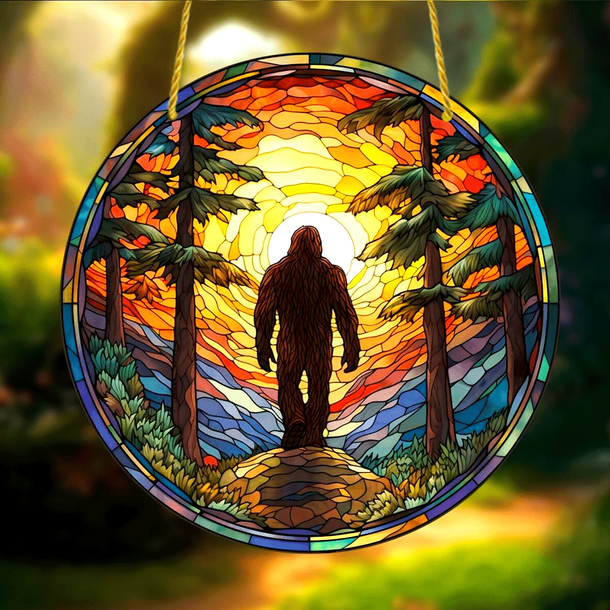 

Sasquatch Suncatcher - 8"x8" Stained Acrylic Wall & Window Hanging, Perfect Gift For Enthusiasts, Home & Holiday Decor-ornaments