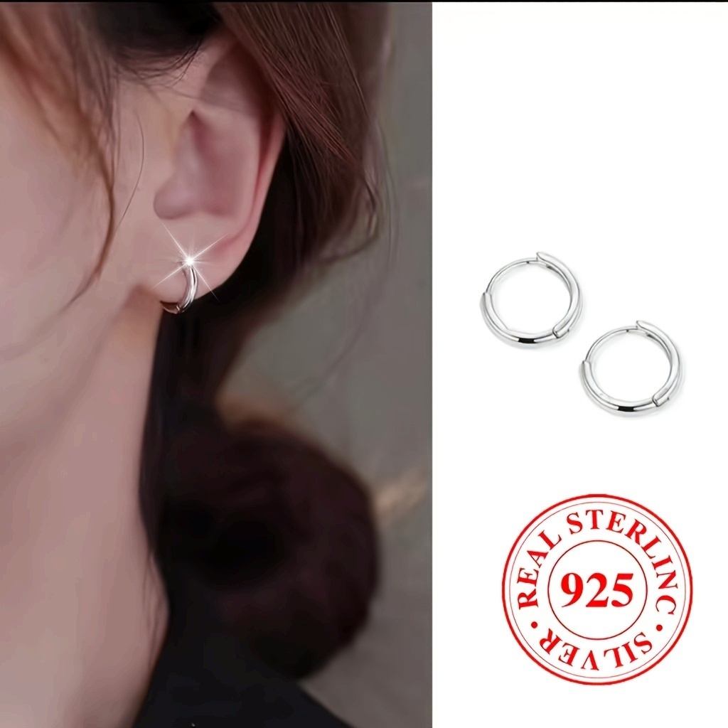 Minimalist Plain Circle Small Round Earrings, Unisex