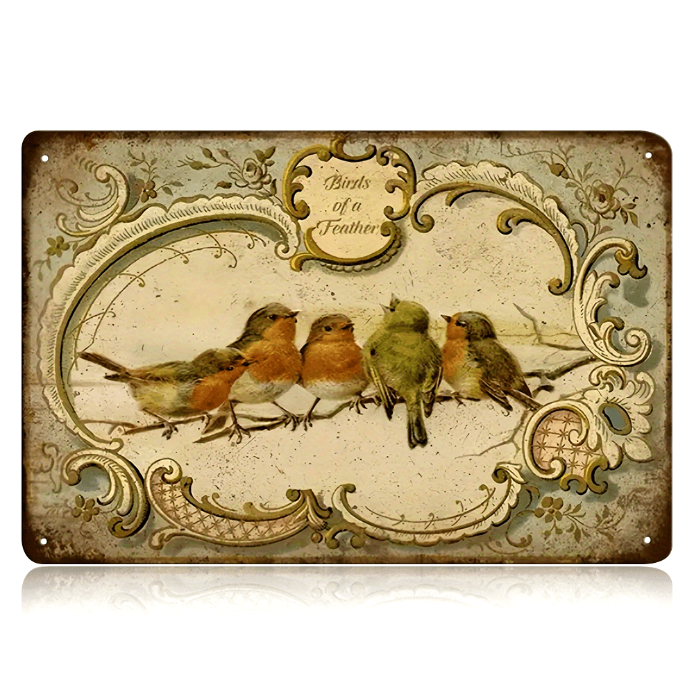 

1pc Vintage Cast Iron "" Metal Sign - French Court Style Decorative Plaque, Wall Art, No Feather Detail, Home Decor