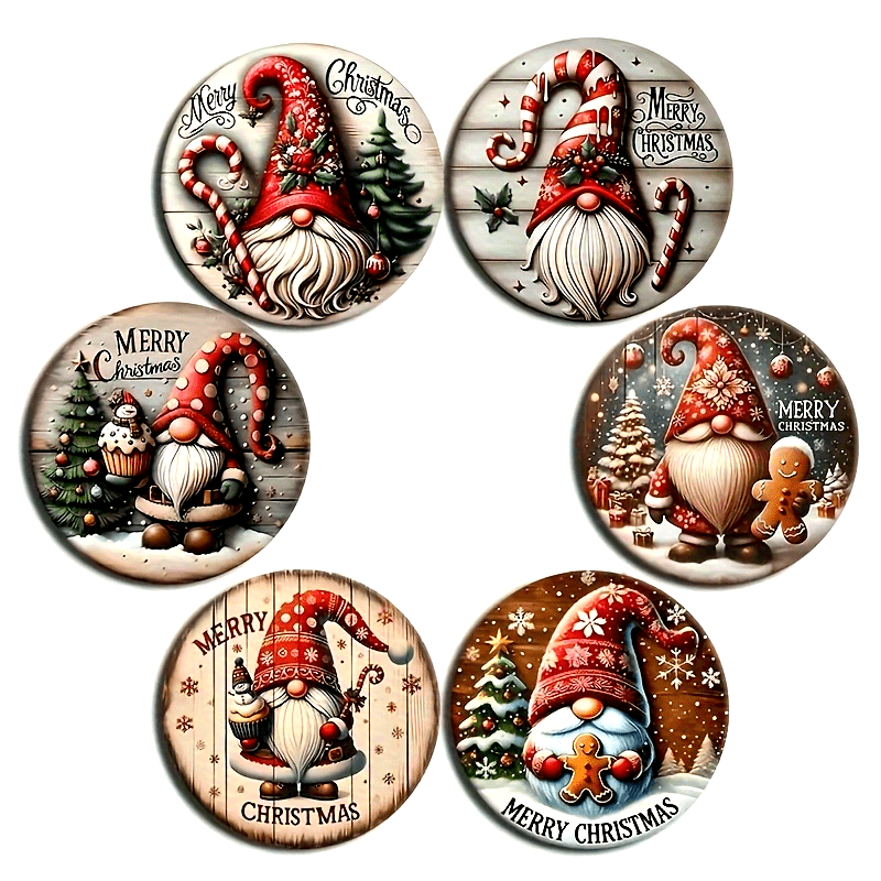 6 pack wooden gnome coasters festive christmas cup pads ideal for coffee tea drinks   restaurant decor ideal holiday gift 0