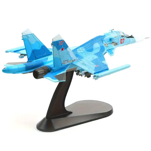scale die cast metal su 34 fighter aircraft model military airplane replica with display stand for adult collectors and enthusiasts metal materials age 14