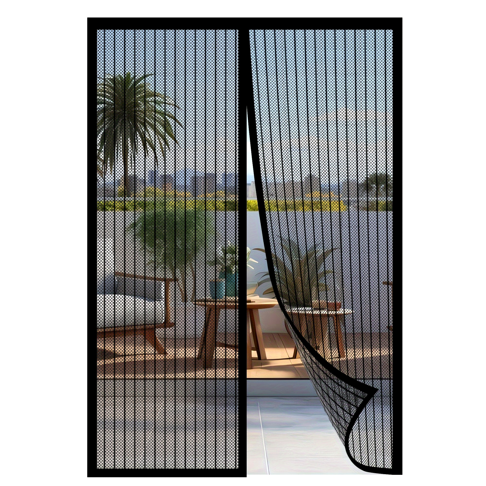 heavy duty magnetic screen door self sealing hands free mesh insect screen pet and child friendly installs with magnetic strips durable nylon material bohemian style hand wash only   door mesh partition door durable nylon