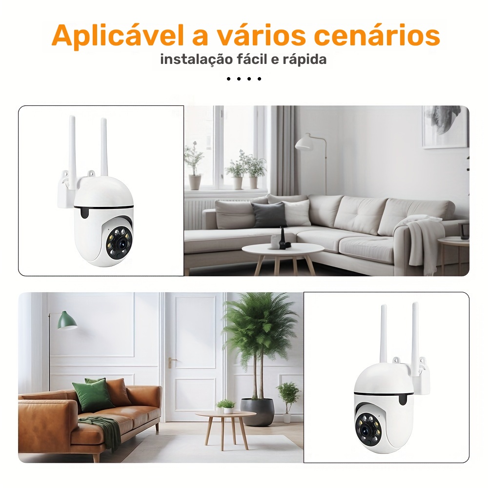 2PC Câmera de Segurança 1080p HD Sem Fio Visão Noturna