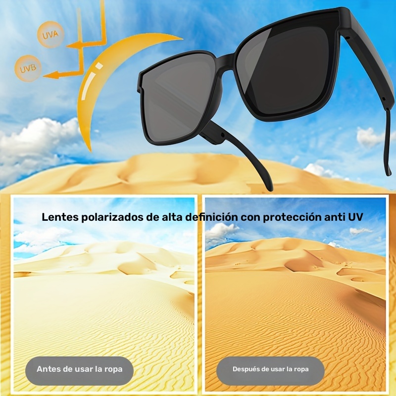 Gafas inteligentes con lentes de oscurecimiento automático, se convierten en gafas de moda bajo la luz solar, micrófono y altavoz integrados, llamadas en alta definición y calidad de audio HiFi, ideales para deportes, manejo, pesca y uso diario en casa, preferidas por hombres y mujeres, perfectas como regalo en días festivos - Imagen 8