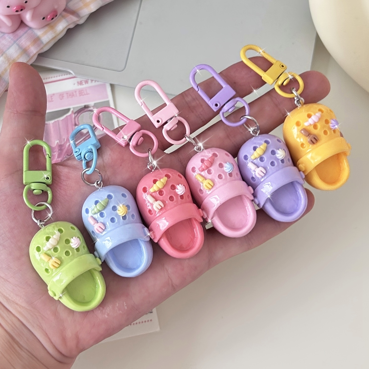 resin cute keychain set creative charms bags backpacks Temu