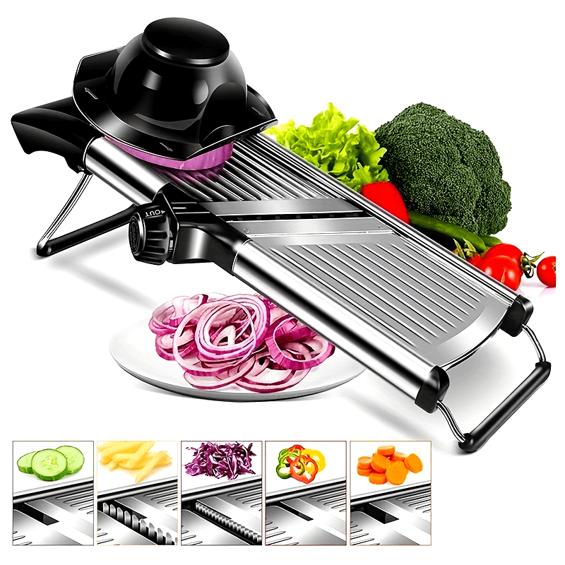 Stainless Steel Vegetable Slicer with 5 Blades Adjustable Mandoline Slicer Professional Vegetable Onion Potato Grater Kitchen Accessories