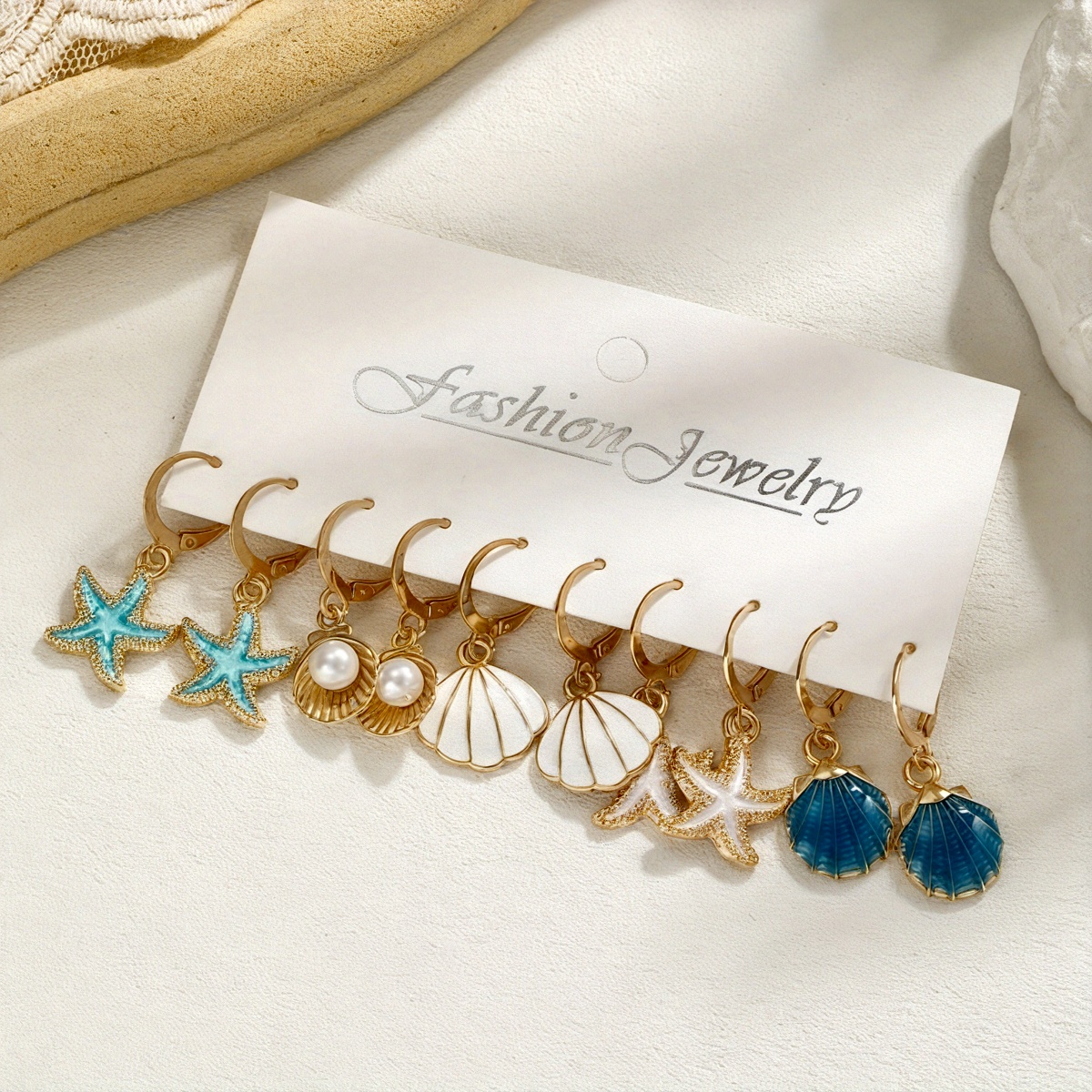 5 pairs alloy shell pendant earrings scallop - Temu