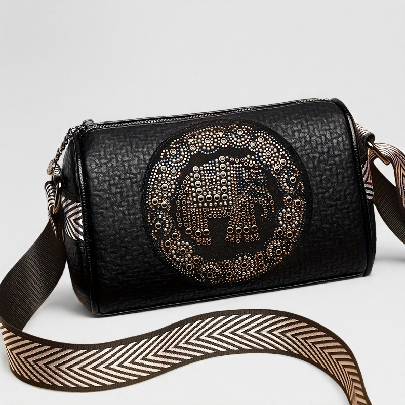 Versatile Wide Shoulder Strap Cylindrical Bag, Women'S Daily Commuting Bag, Fashionable Pillow Bag