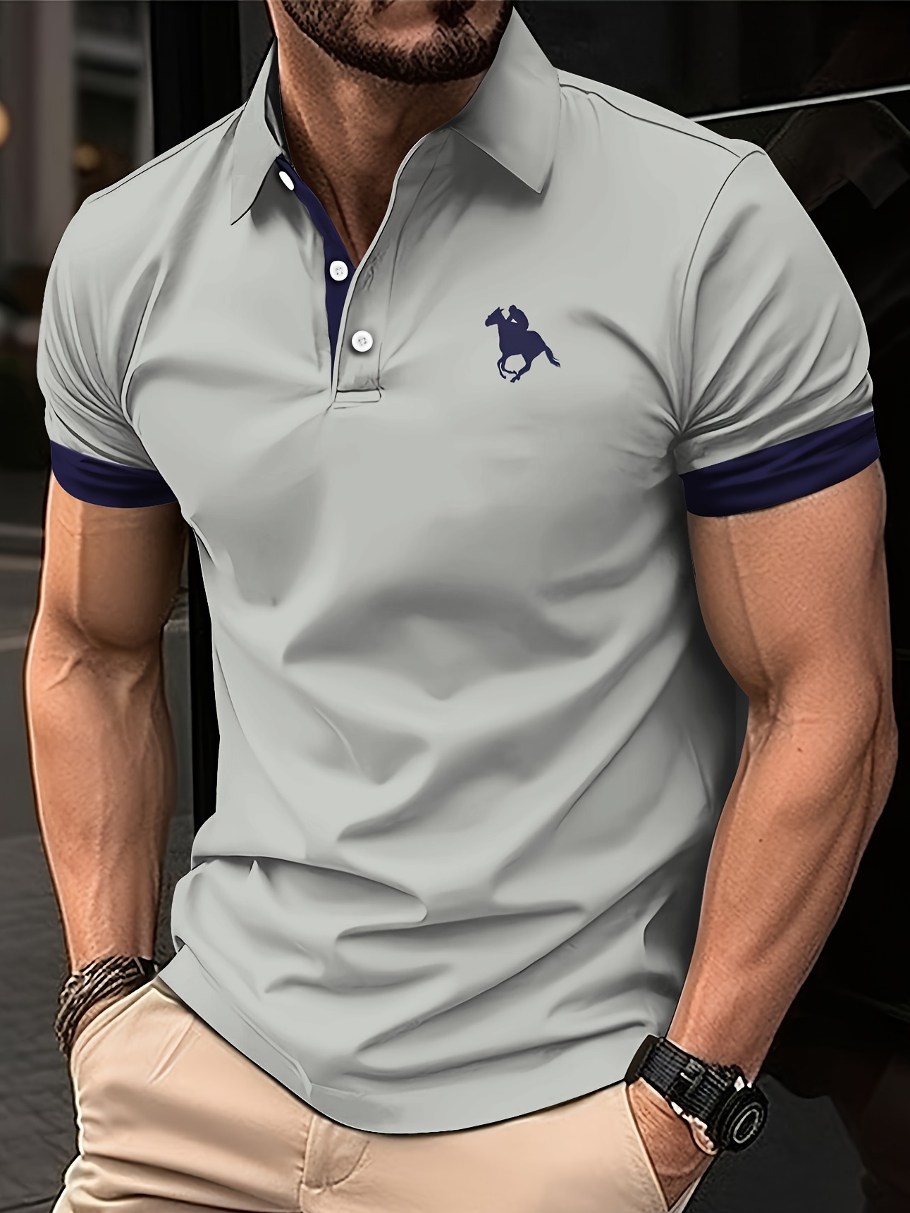Büyük Beden Rahat Golf Gömleği, Kısa Kollu Trendy Nefes Alabilen Üst, Günlük ve İş Stili