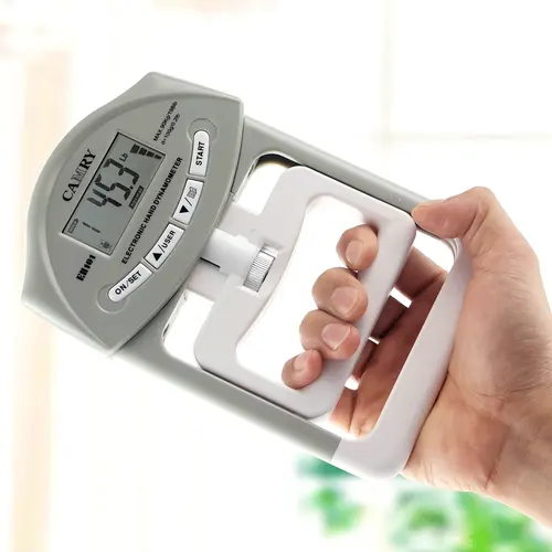 1pc digital hand dynamometer grip strength measurement meter auto electronic hand tester trainer handheld strengthener exerciser for home use 198lbs 90kg no battery