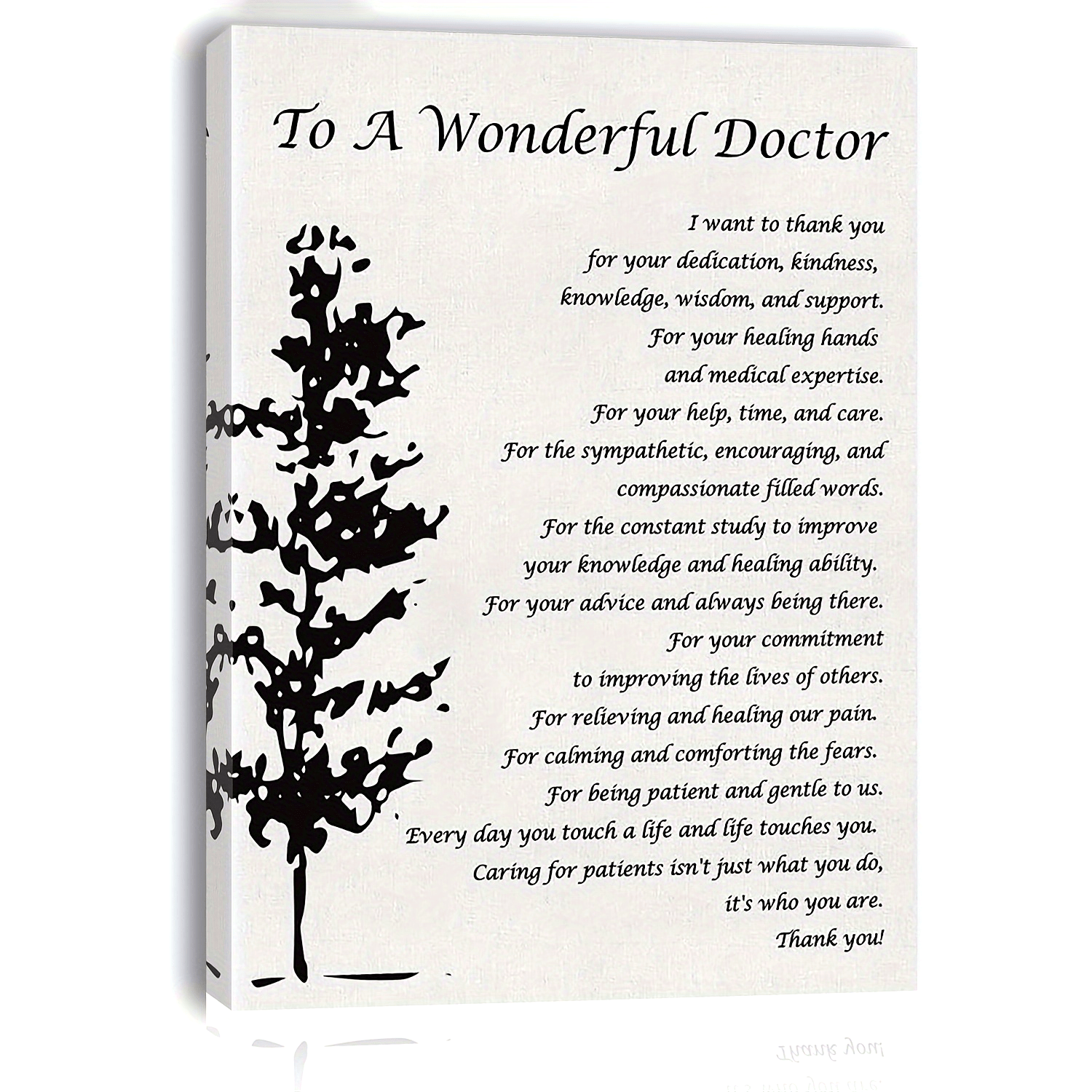 TEMU 2d Flat, 2d Flat, 2d Flat Framed Canvas Wall Art Measuring 15.7x11.8 Inches, Designed As A Doctor Appreciation Gift. This Black And White Piece