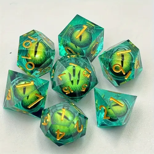 set of 7pcs eye multi sided dice tree number dice board game party game accessories series d4 d6 d8 d10 d12 d20 christmas halloween gift