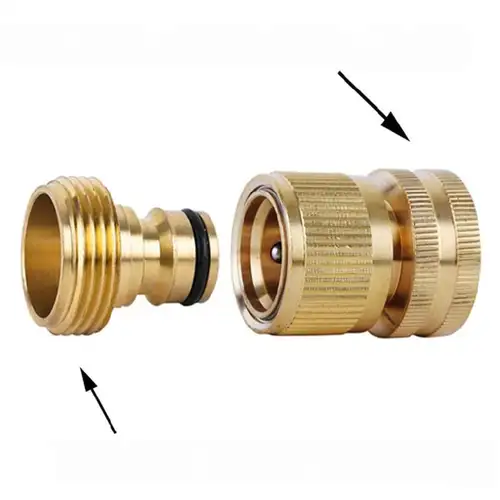 ¾” GHT Brass Hose Quick Connector Set - Garden Hose Fittings, Easy Connect, Leak Proof