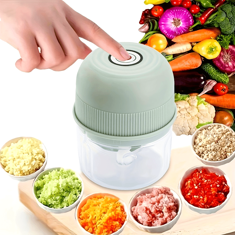 250ml electric mini garlic chopper usb rechargeable meat grinder stainless steel blade round abs cup safety switch 3600 rpm for ginger vegetables and meat grinding Product details 1