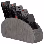 带 5 个隔层的遥控器架 - PU 皮革遥控器盒桌面收纳盒,可存放电视、DVD、蓝光、媒体播放器、加热器控制器
