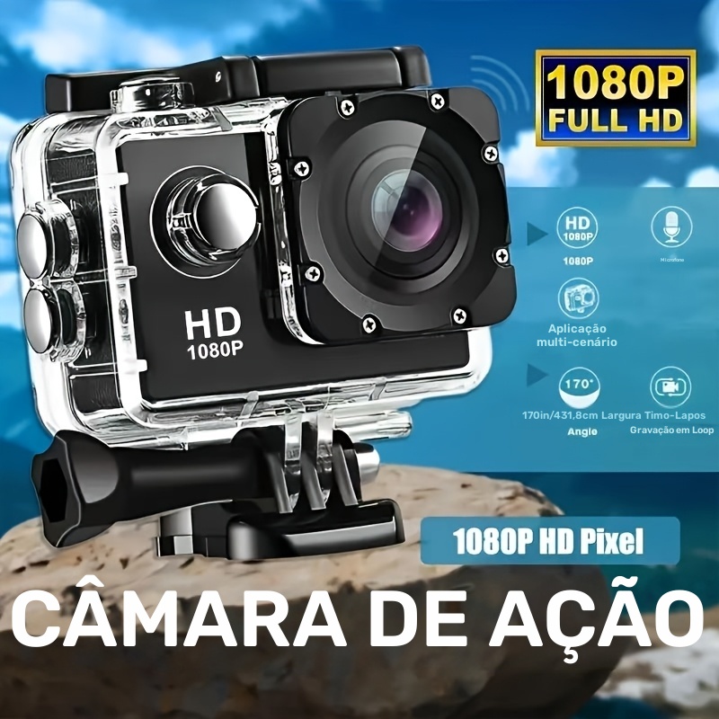 Câmera Dinâmica HD 1080P Ângulo 140° Visão Noturna