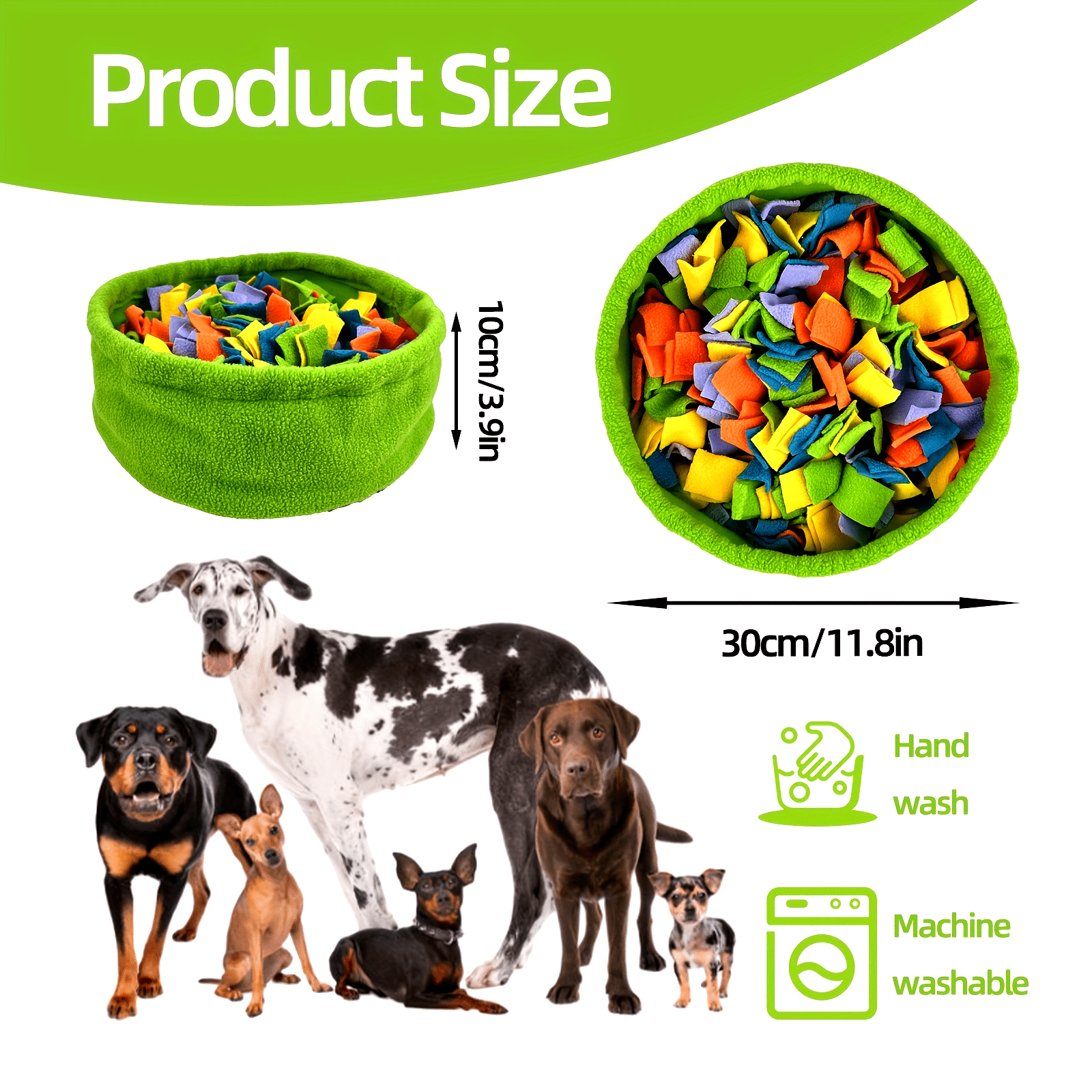Colorful Rainbow Snuffle Mat for Dogs - Interactive Slow Feeder & Scent Training Bowl, Durable Polyester Material with Drawstring for Easy Storage, Engaging Puzzle Toy for Foraging Skills and Mental Stimulation, Dog Snuffle Mat