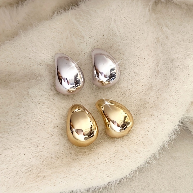 Cold Tone Golden Water Drop Earrings for Various Occasions