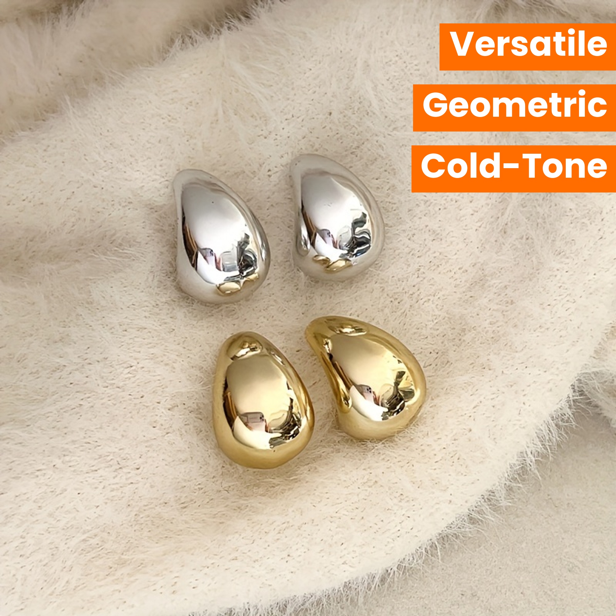 Cold Tone Golden Water Drop Earrings for Various Occasions