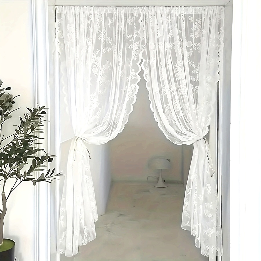 Black Lace Door Curtain