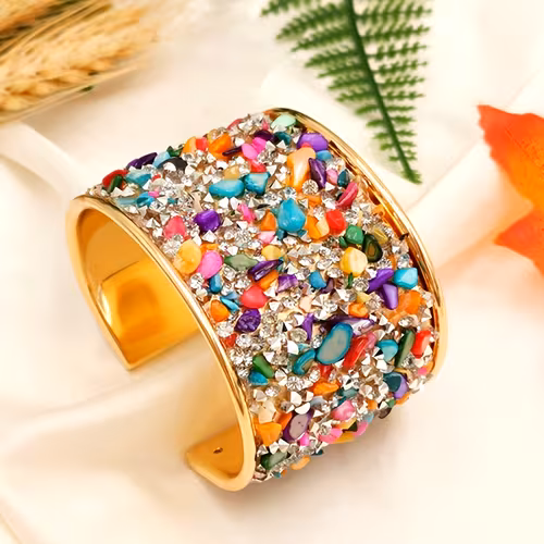 Colorful Cufflink Bracelet Set