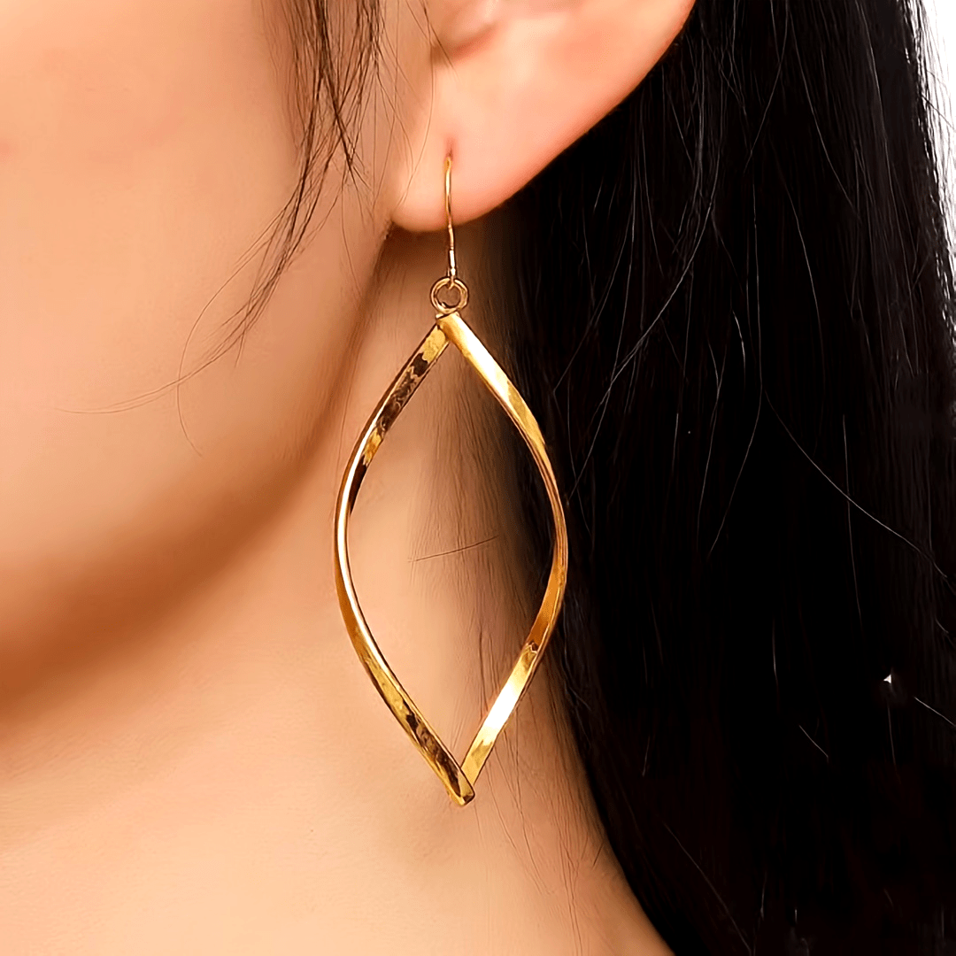 Bold Twisted Wave Dangle Earrings for Parties