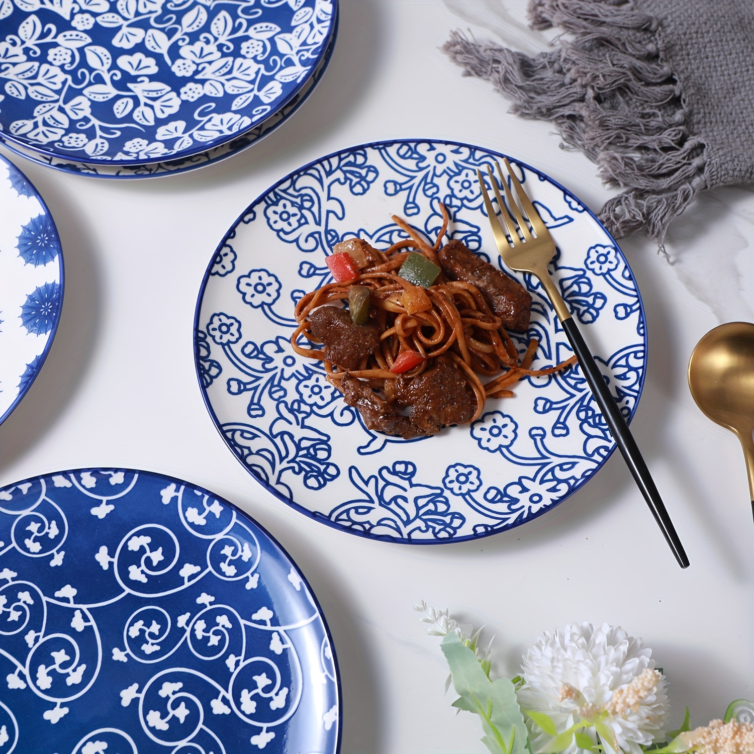 8 Piece 6 Inch White Ceramic Appetizer Plates - Small Dessert Plates, Microwave & Dishwasher Safe, Stackable Porcelain Plates For Snacks, Bread, Butter