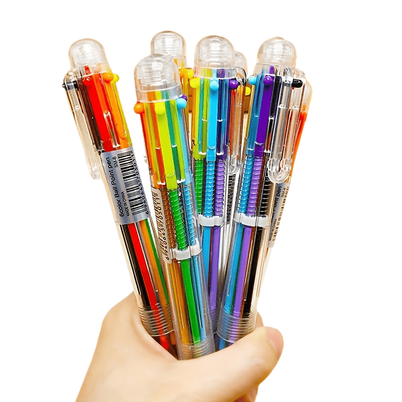 

6-color Ballpoint Pen, Multi-colored Gel Pen, Graffiti Marker For School Supplies.