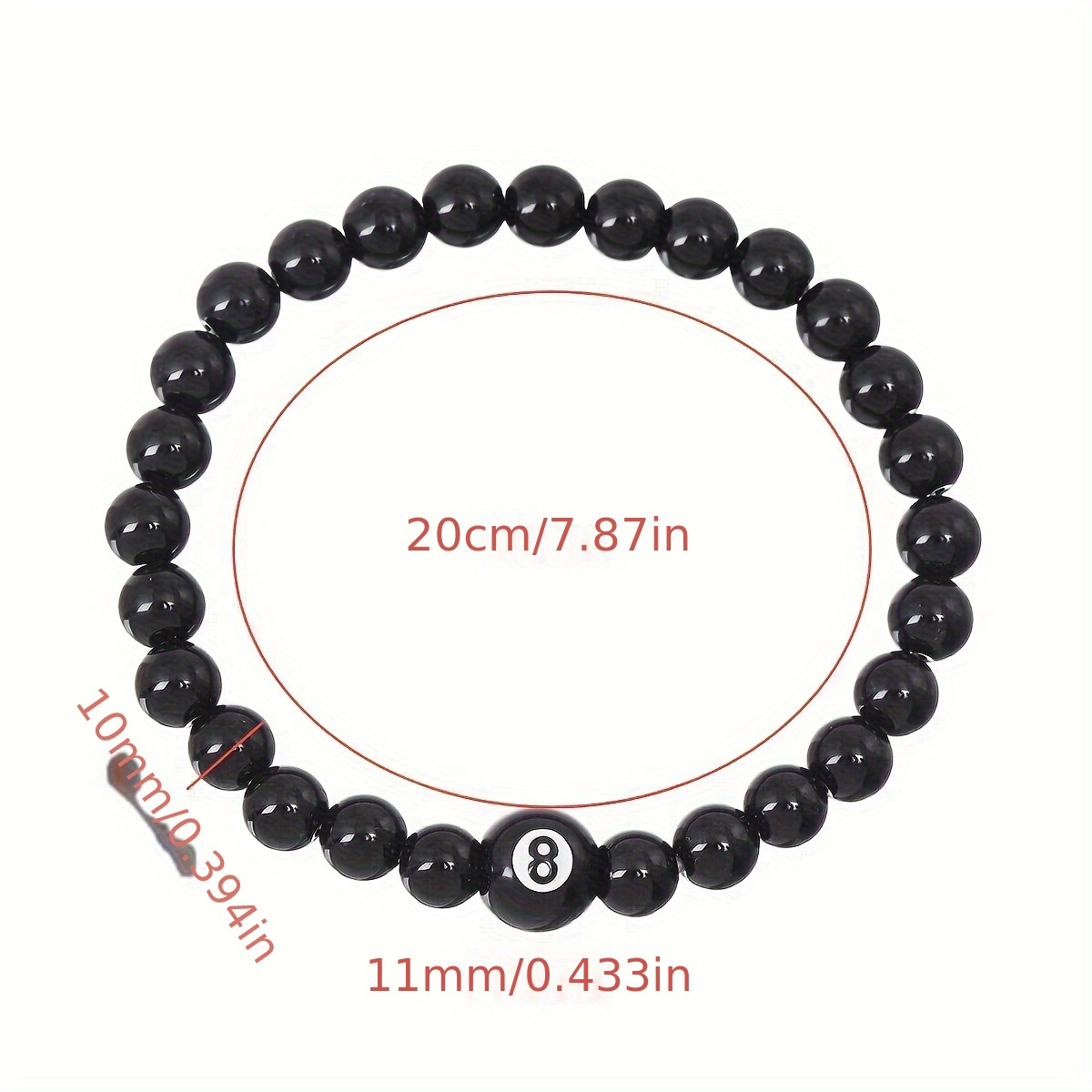 8 Billiard Players String Men's Lucky Number Bracelet