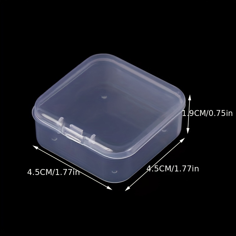 Transparent Plastic Square Box,, Clear Storage Case With Hinged Cover, Small  Beads Storage Container, Mini Storage Organizer For Diy Crafts Jewelry Small  Items - Temu Australia